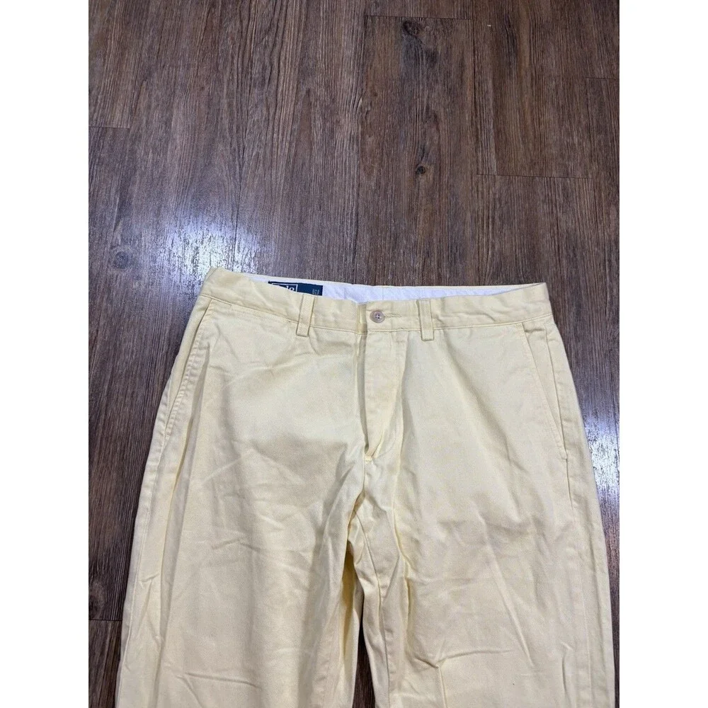 Polo Ralph Lauren Mens Chino Pants 33x32 (fits 32x31) Yellow Straight Fit Cotton
